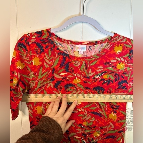 NWT LulaRoe Red Floral Women’s Julia Dress Size Small - Picture 12 of 14